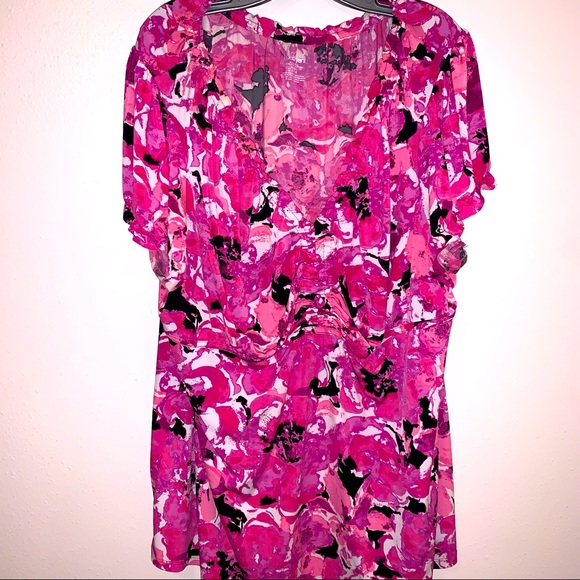 Lane Bryant Vintage 26/28 Floral Print Blouse - Picture 1 of 7